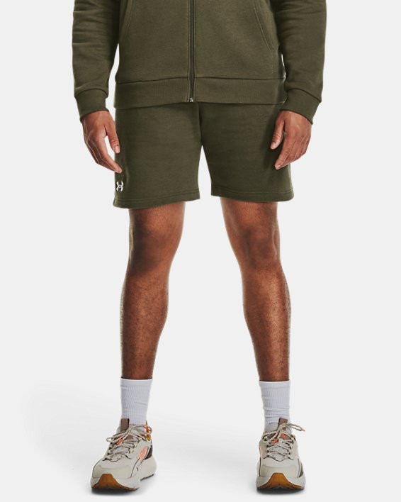 Herren UA Rival Fleece Shorts, Green, pdpMainDesktop image number 0